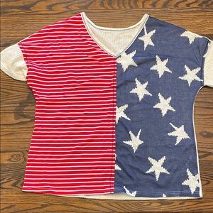Red and Blue Star Striped Shirt